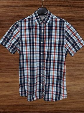 Hawker Rye Regular Fit Men’s Plaid Short Sleeve Button Down Shirt. Medium